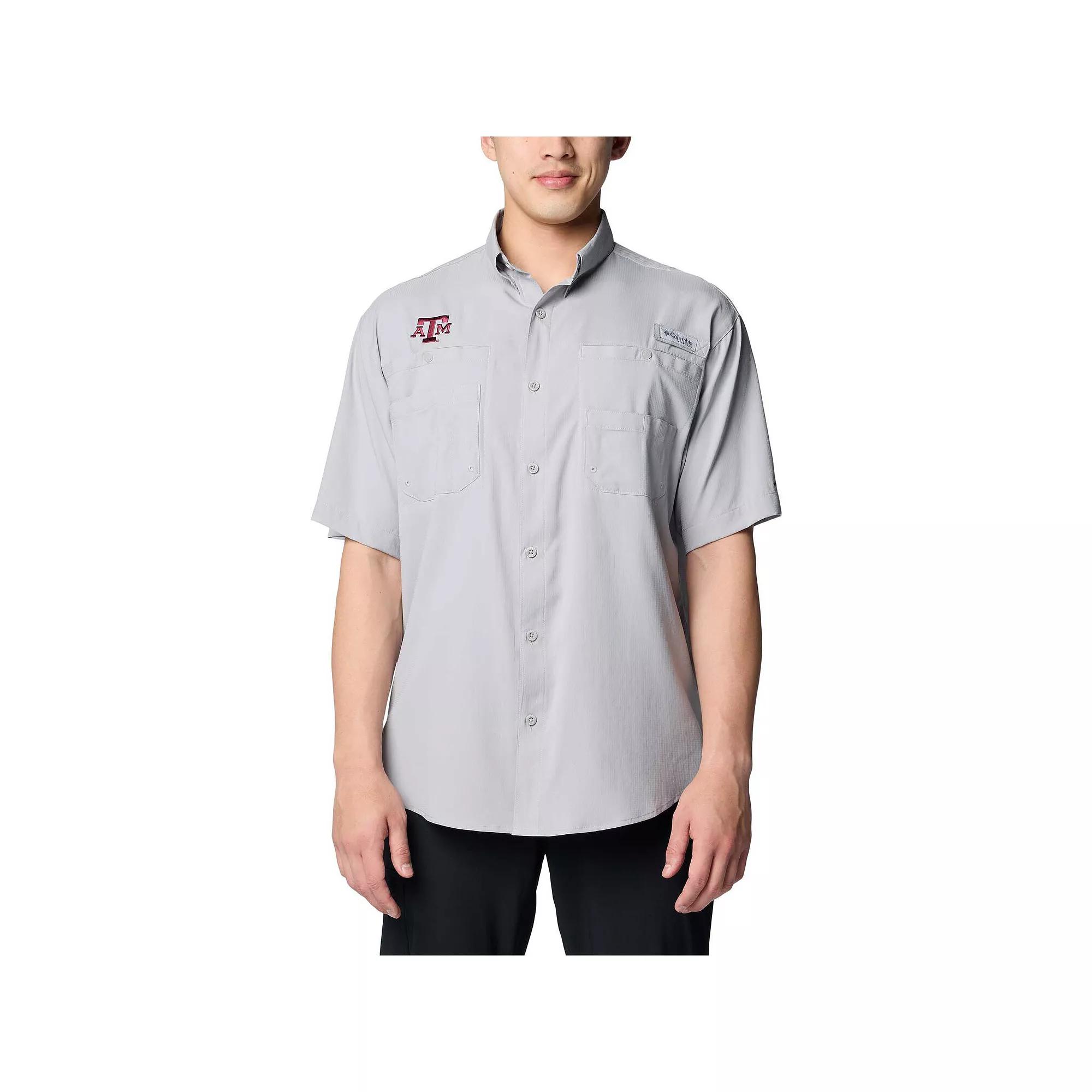 Men's Columbia Gray Texas A&M Aggies PFG Tamiami Omni-Shade Button-Down Shirt,  Product Image