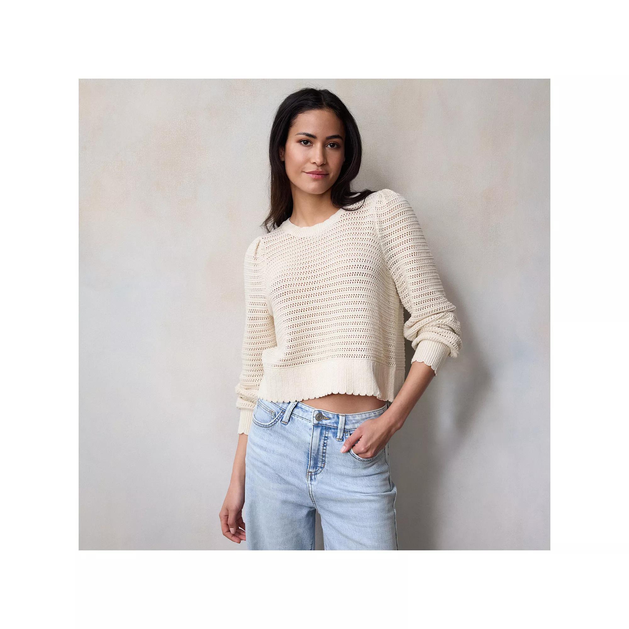 Petite LC Lauren Conrad Bow Back Pullover Sweater, Women's, Size: Small Petite, Fusilli Product Image