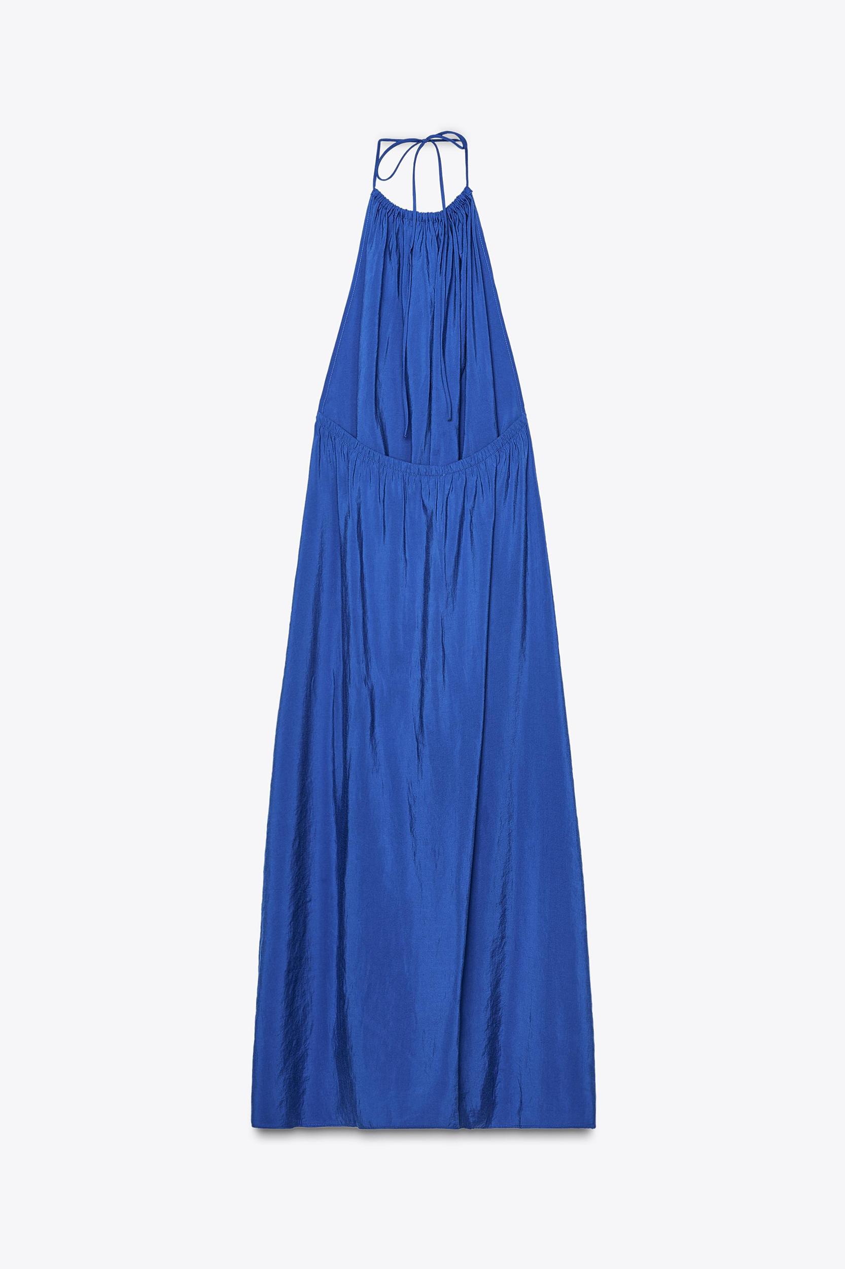 FLOWY HALTER MIDI DRESS Product Image