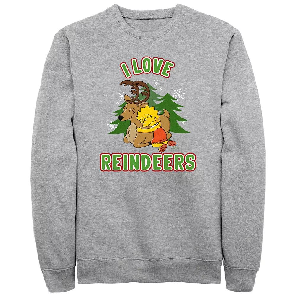Men's The Simpsons Lisa I Love Reindeers Graphic Fleece,  Product Image