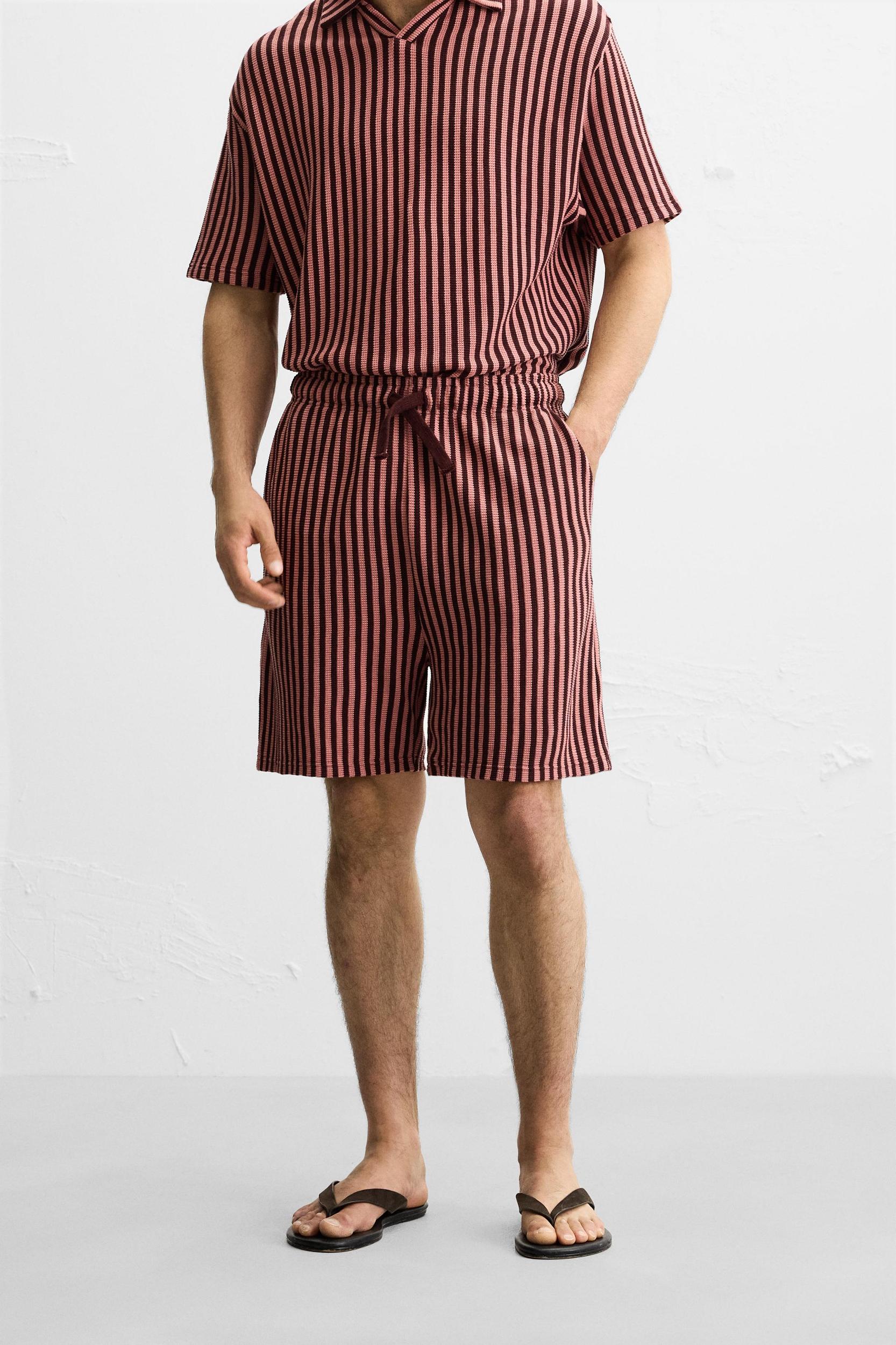 STRIPED JACQUARD SHORTS Product Image