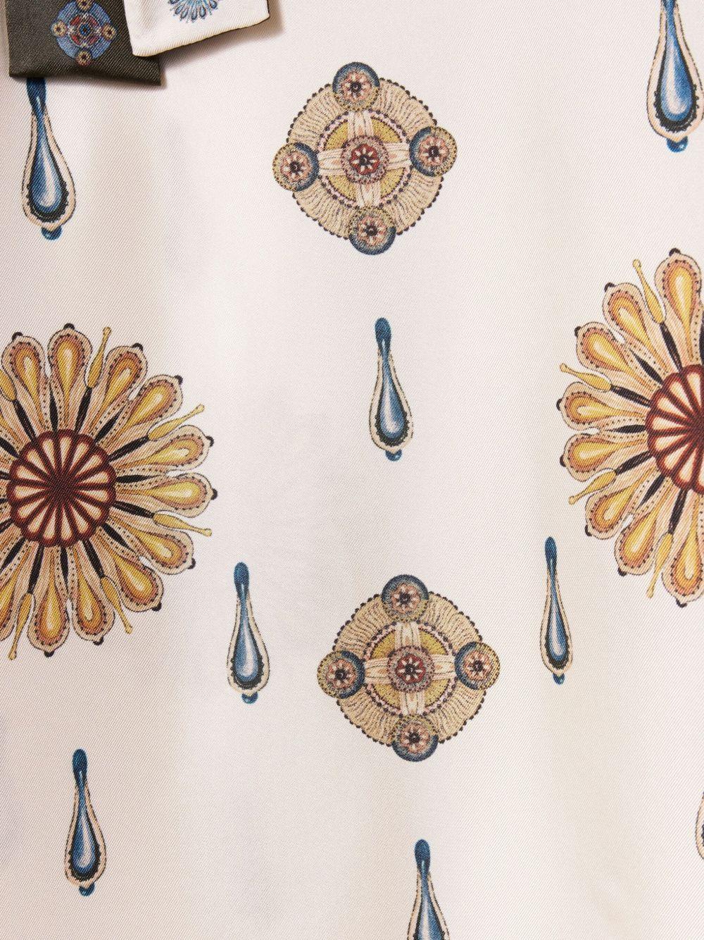 placed floral print silk dress Product Image