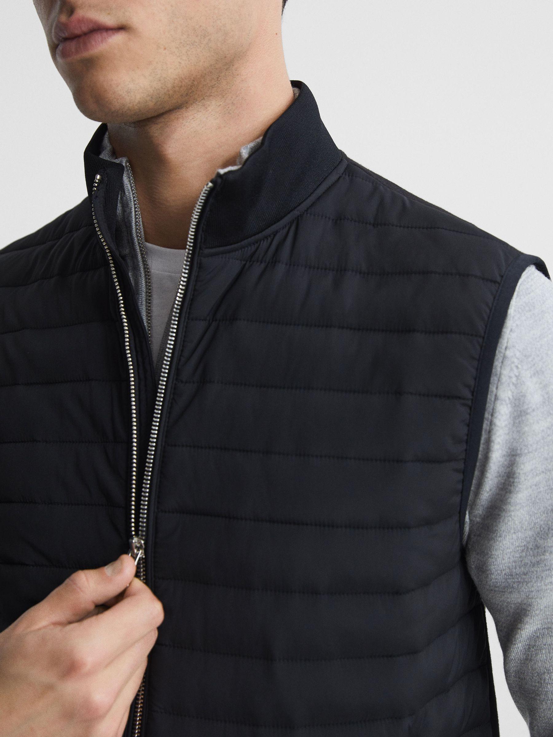Hybrid Quilted Gilet in Black Product Image