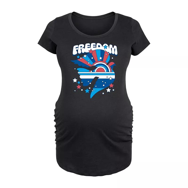 Maternity Freedom Dove Graphic Tee, Womens Grey Gray Product Image