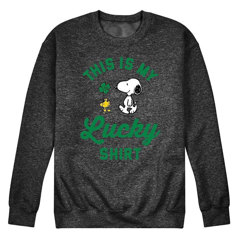 Men's Peanuts Lucky Shirt Fleece Sweatshirt,  Product Image