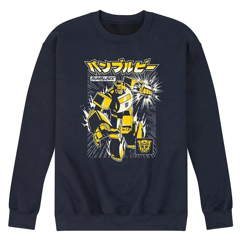 Mens Transformers Bumblebee Fleece Sweatshirt Blue Product Image