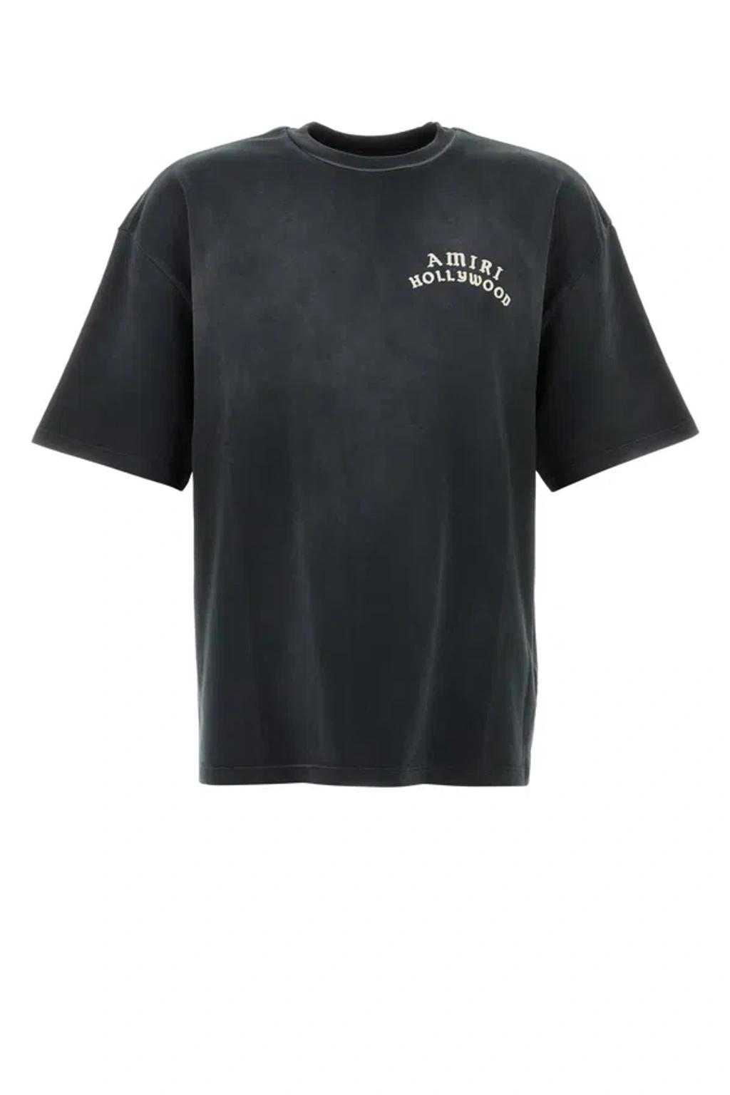 AMIRI Black Crewneck T-shirt With Logo Lettering On Front And Rear Product Image