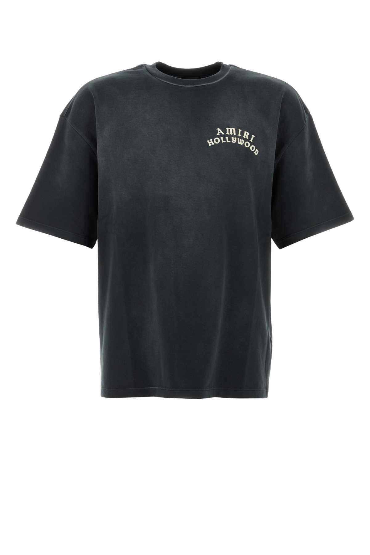AMIRI Black Crewneck T-shirt With Logo Lettering On Front And Rear Product Image