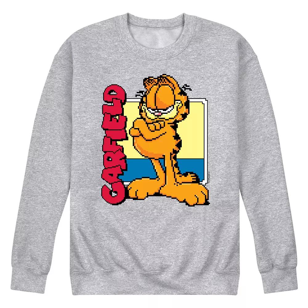 Men's Garfield Pixel Square Fleece Sweatshirt,  Product Image
