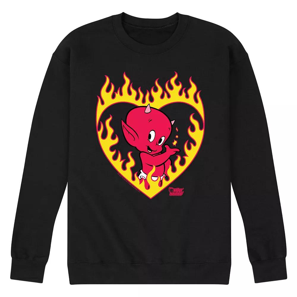 Men's Hot Stuff Little Devil Flame Heart Fleece Sweatshirt,  Product Image