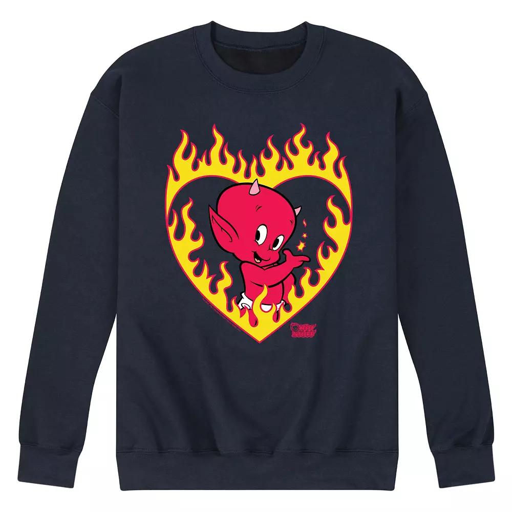 Men's Hot Stuff Little Devil Flame Heart Fleece Sweatshirt,  Product Image