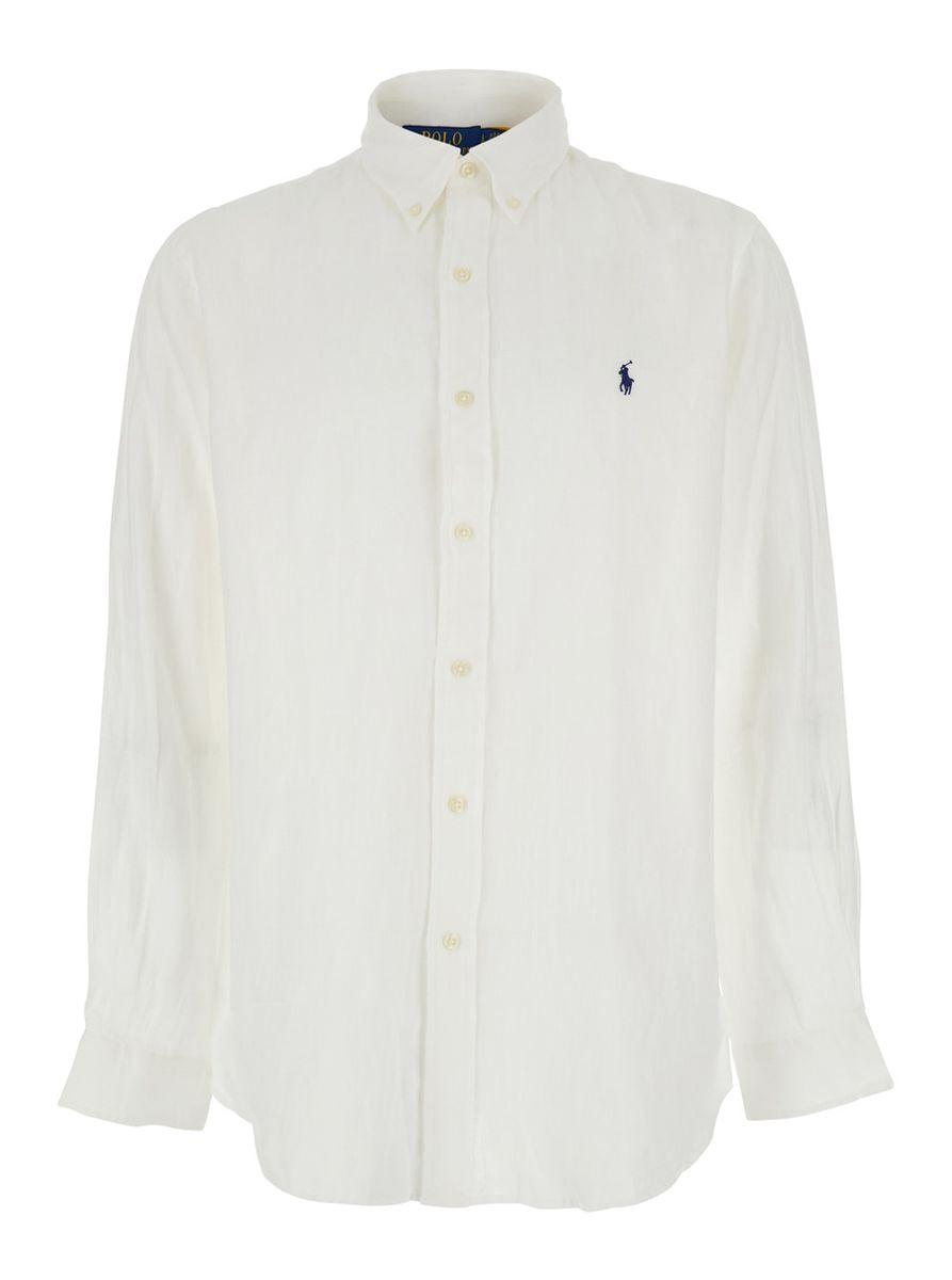 POLO RALPH LAUREN Long Sleeve Sport Shirt Clothing In White Product Image