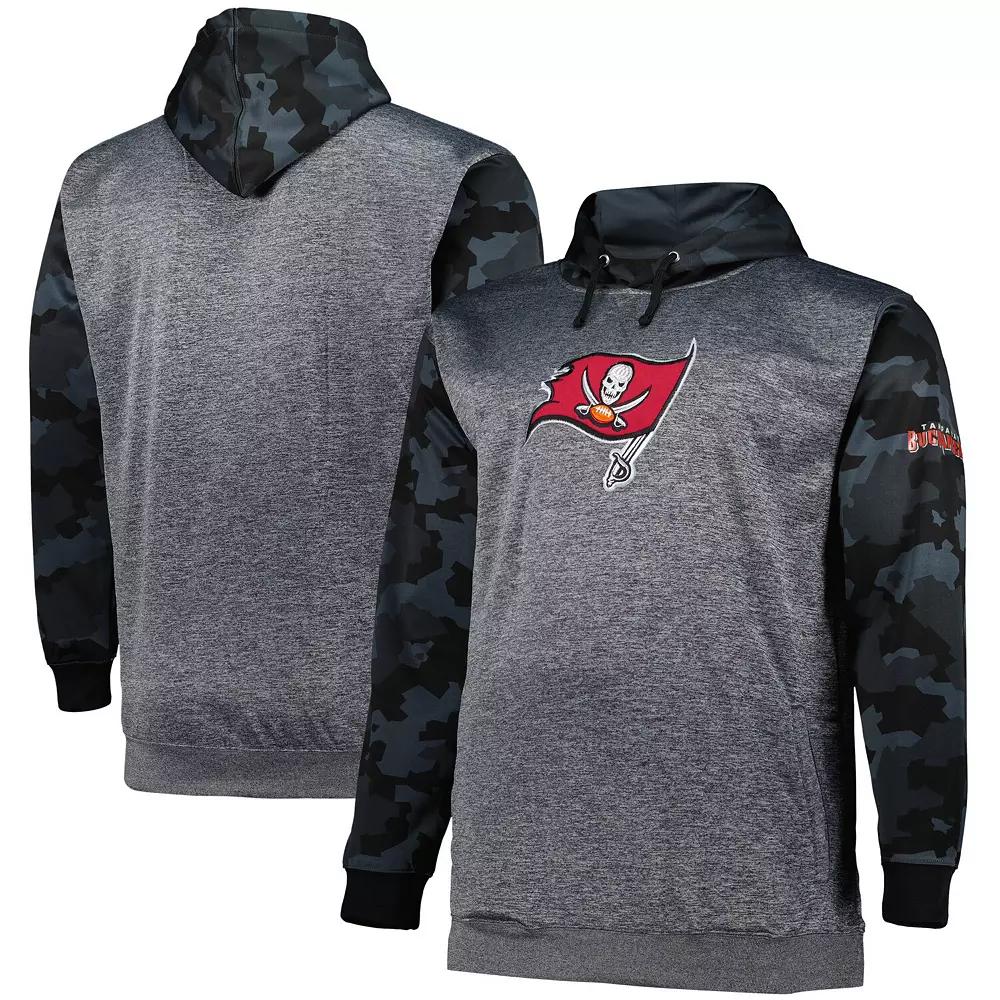 Men's Fanatics Branded Heather Charcoal Tampa Bay Buccaneers Big & Tall Camo Pullover Hoodie,  Product Image