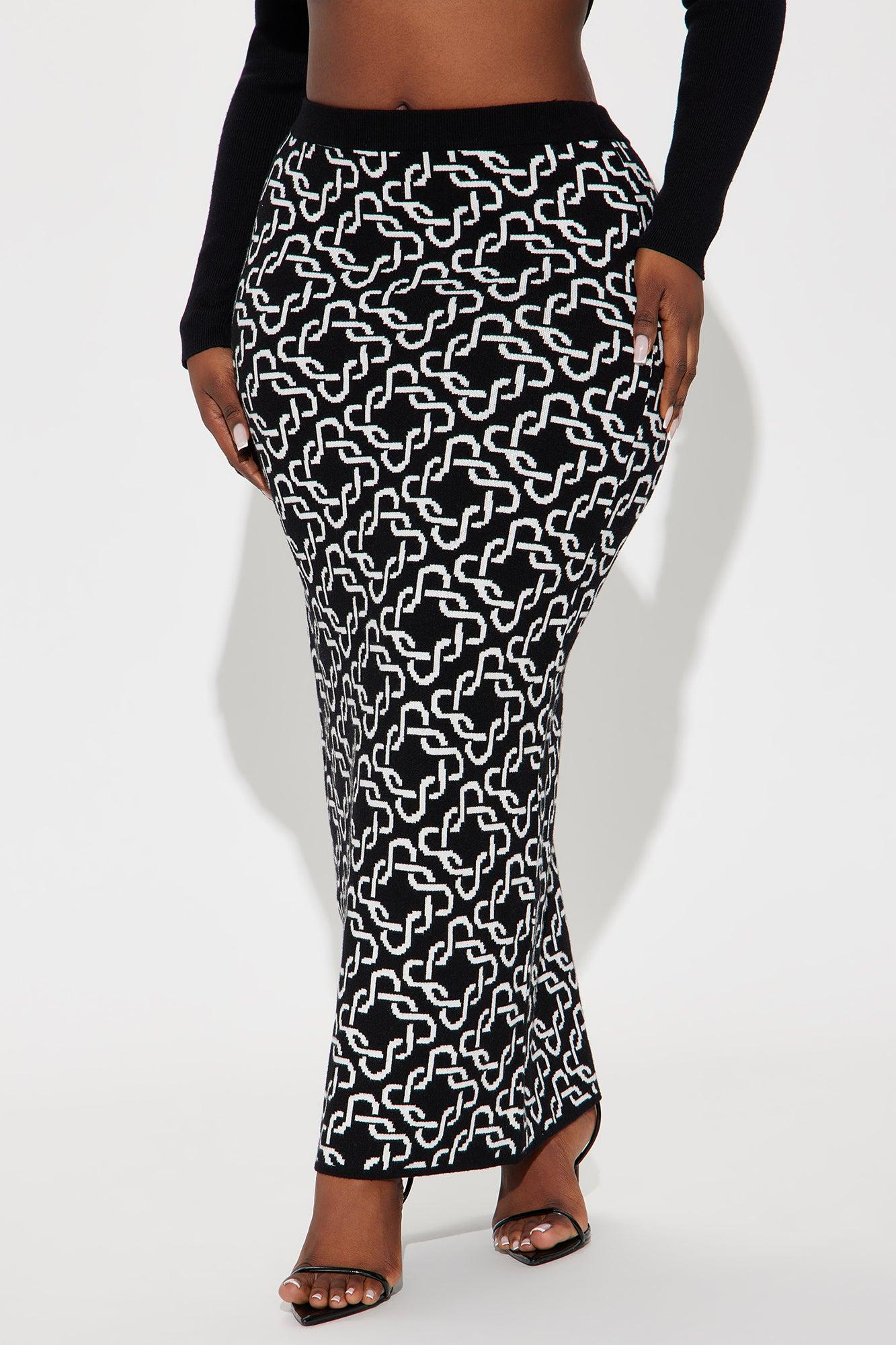 Josie Sweater Knit Maxi Skirt - Black/combo Product Image