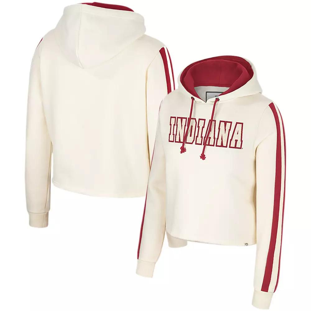Women's Colosseum Cream Indiana Hoosiers Perfect Date Cropped Pullover Hoodie, Size: XL, Beige Product Image