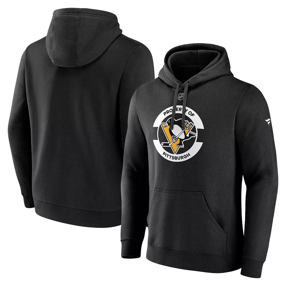 Men's Fanatics  Black Pittsburgh Penguins Authentic Pro Core Secondary Fleece Pullover Hoodie, Size: 2XL Product Image