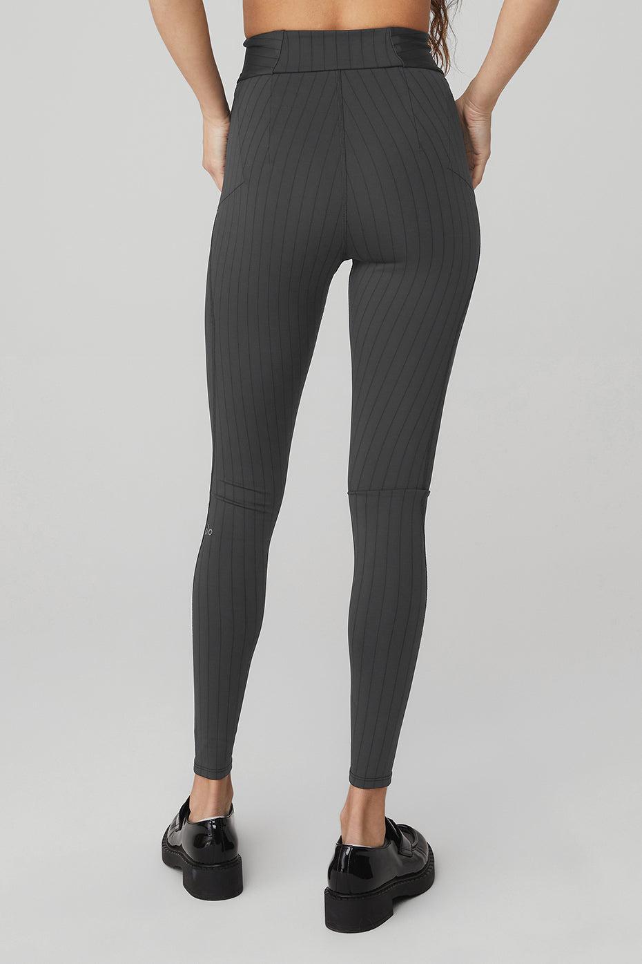 ALO | Pinstripe Jacquard Extreme High-Waist Legging Grey Product Image