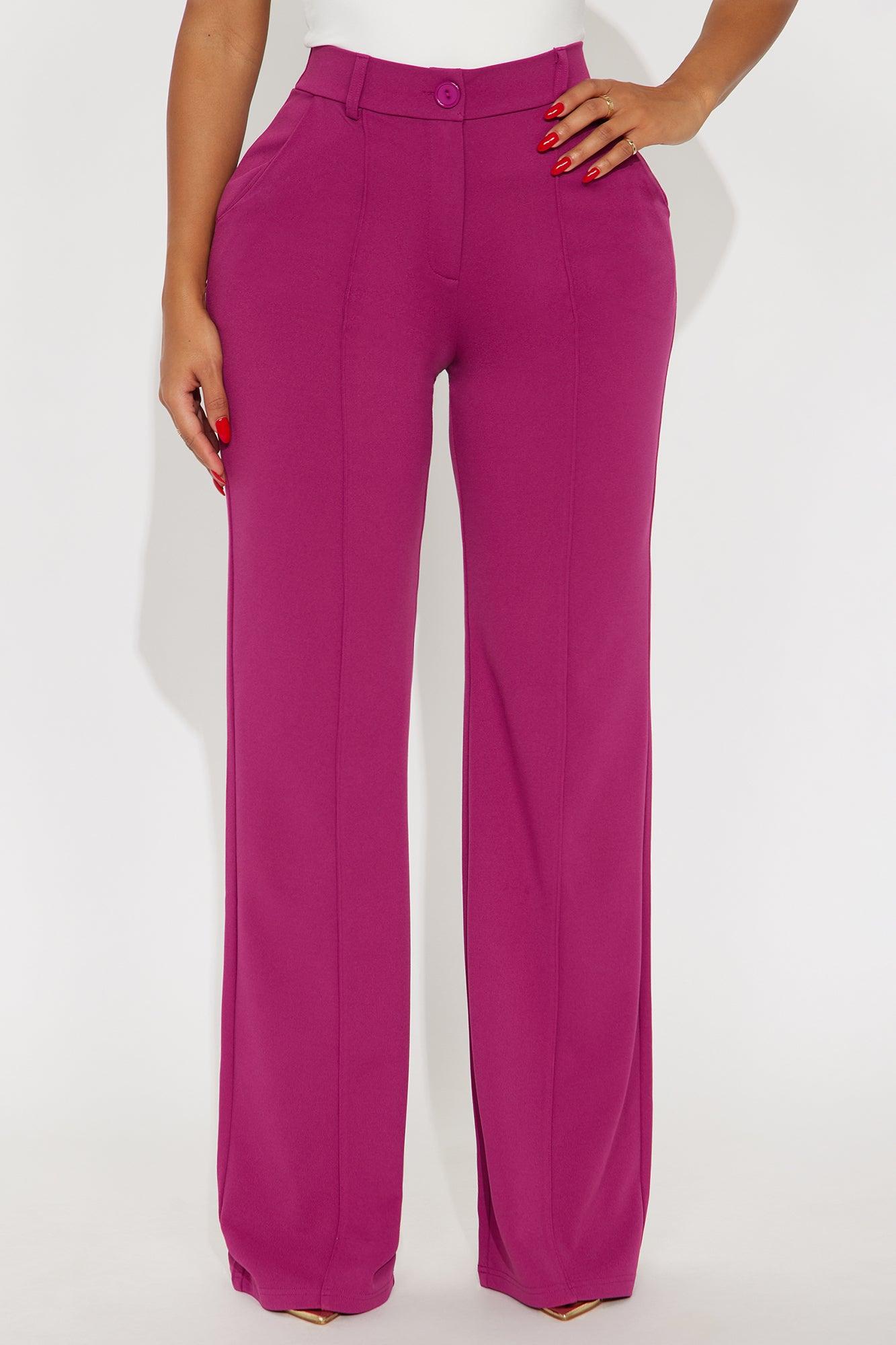 Heidi Wide Leg Trouser Pant - Raspberry Female Product Image