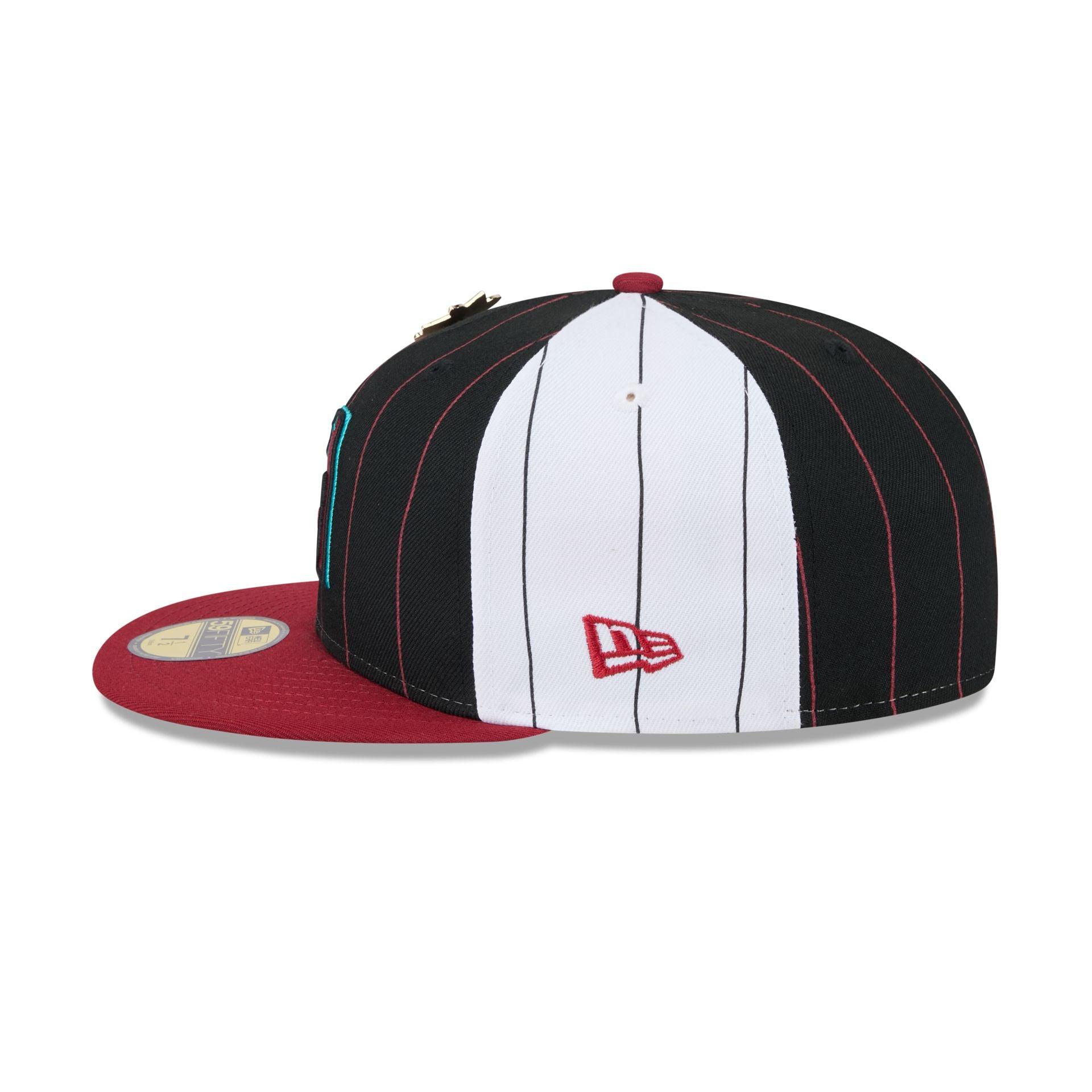 Cleveland Guardians Pinstripe League Pin 59FIFTY Fitted Hat Male Product Image