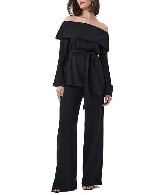 Trina Turk Tavia Double Georgette Flat Front Wide Leg Pant Product Image