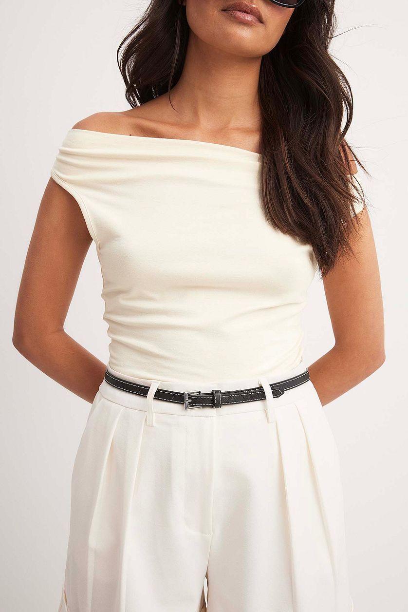 Slim Stitch Detail Belt Product Image