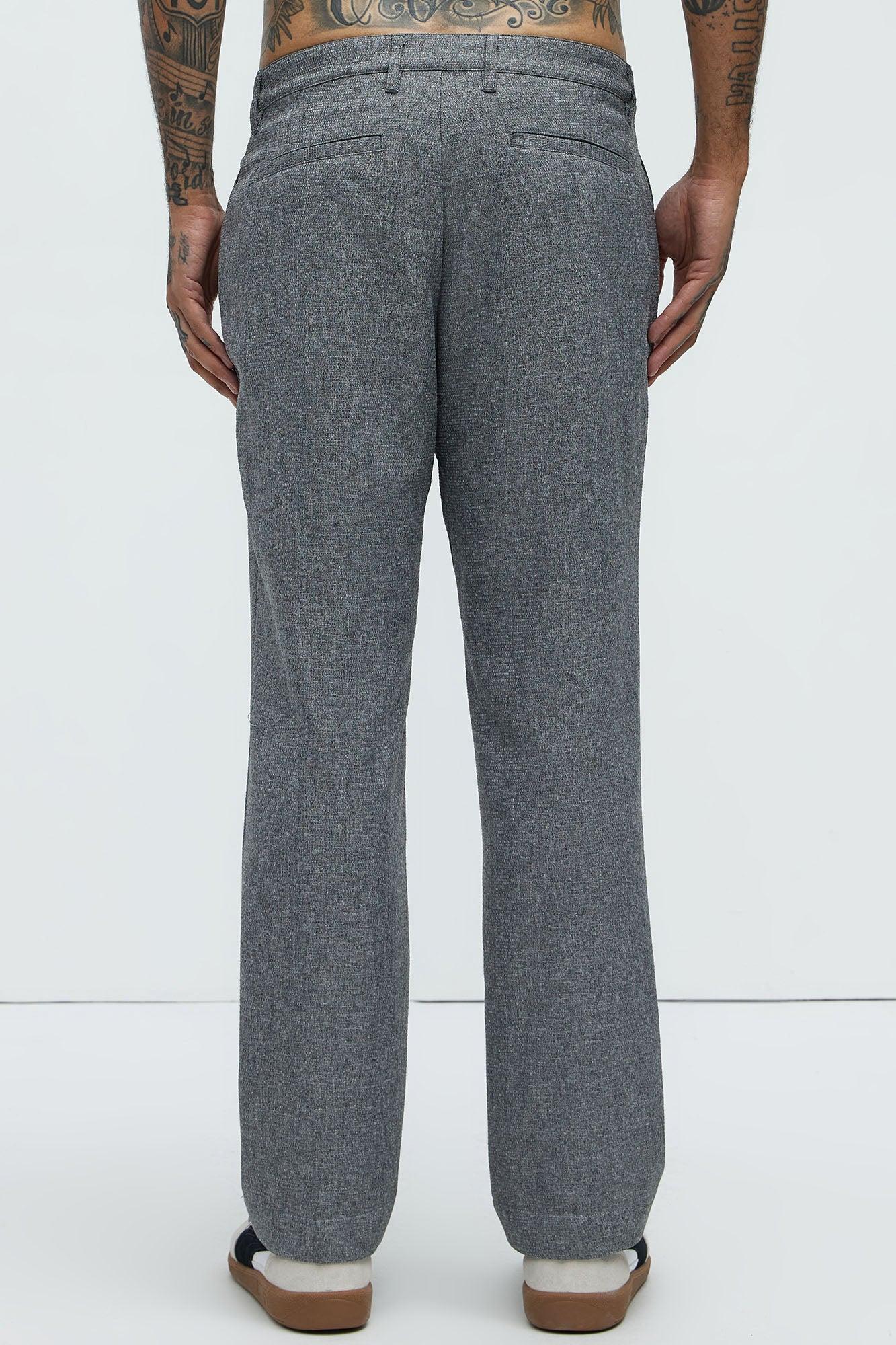 Kerr Pleated Straight Trousers - Grey Product Image