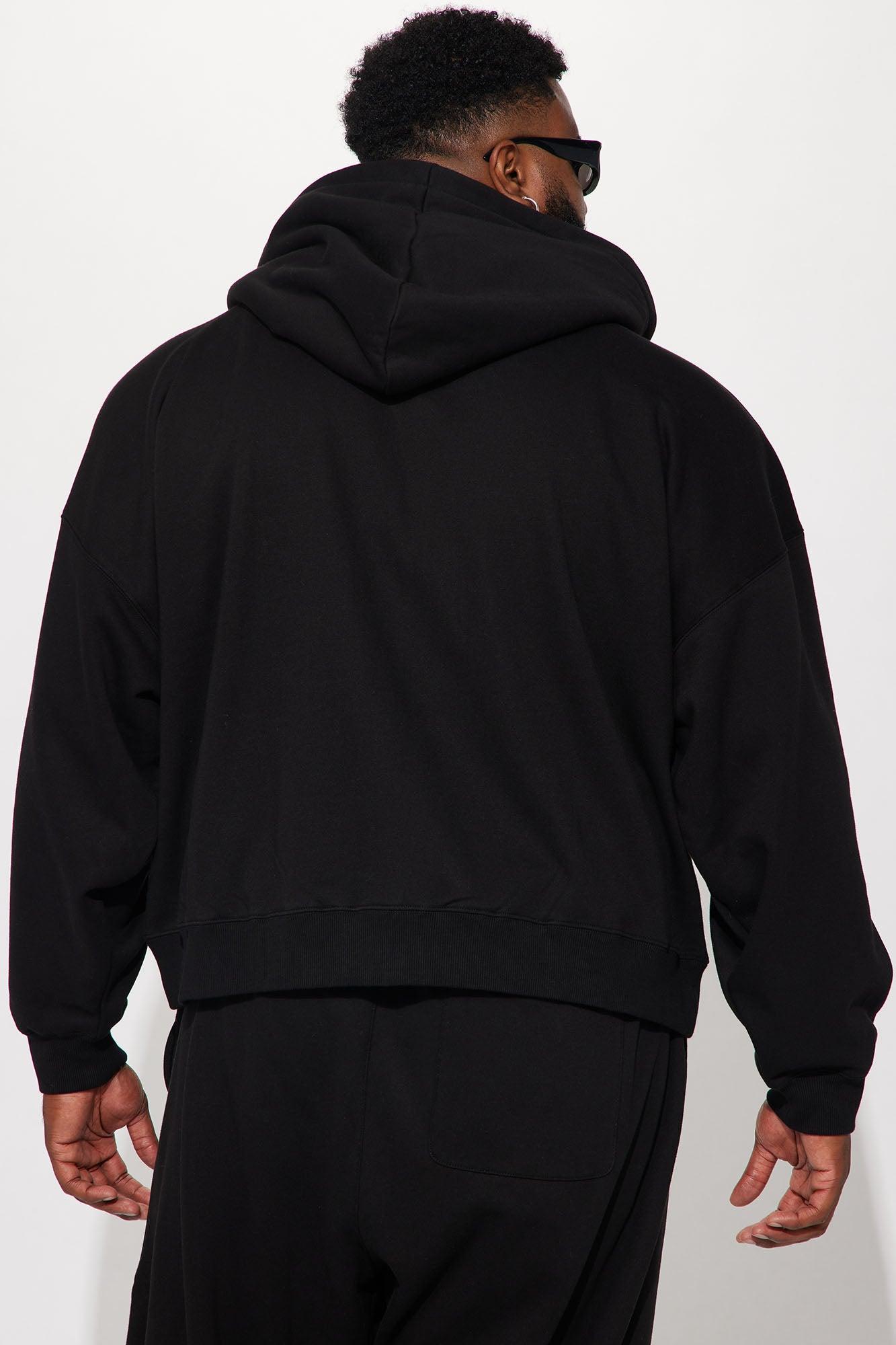 Tyson Oversized Heavyweight Zip Up - Black Product Image