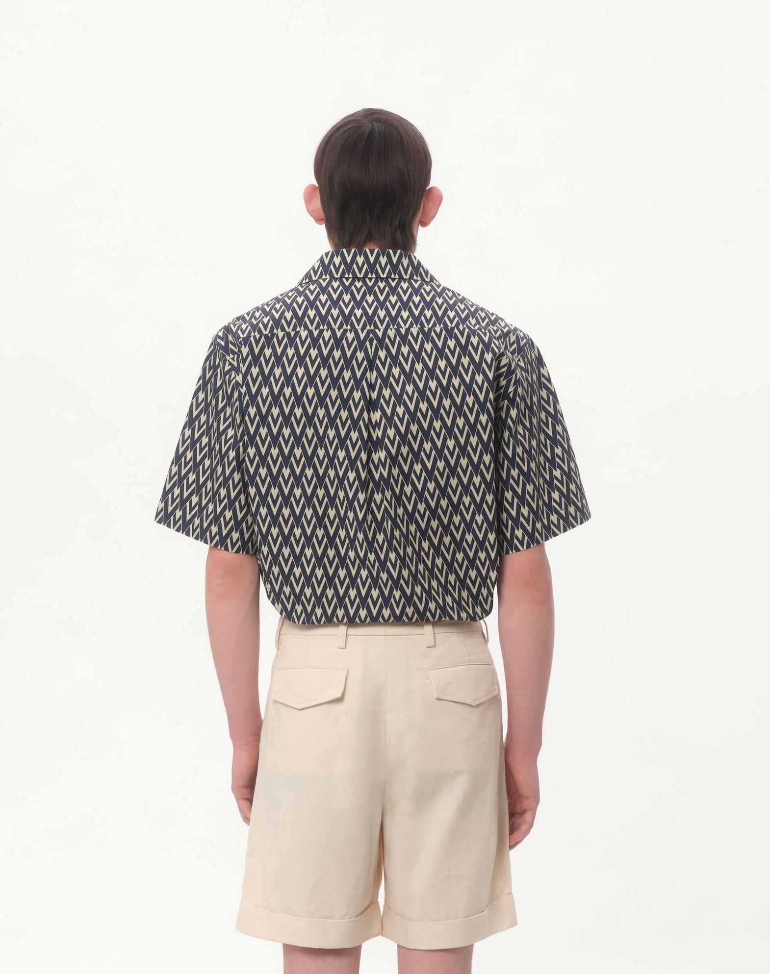 Cotton Popeline Bowling Shirt With Toute La V Print Product Image