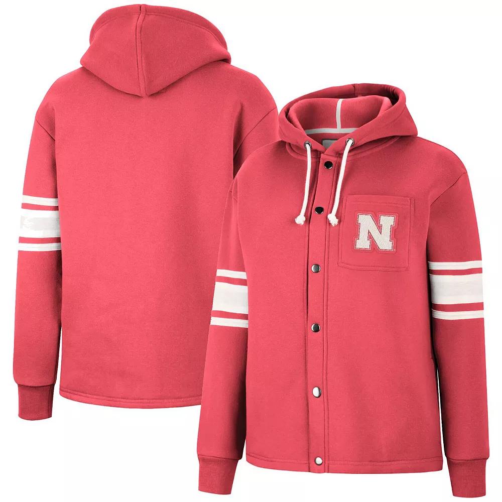 Women's Colosseum Scarlet Nebraska Huskers Mia Striped Full-Snap Hoodie Jacket, Size: Small, Red Product Image