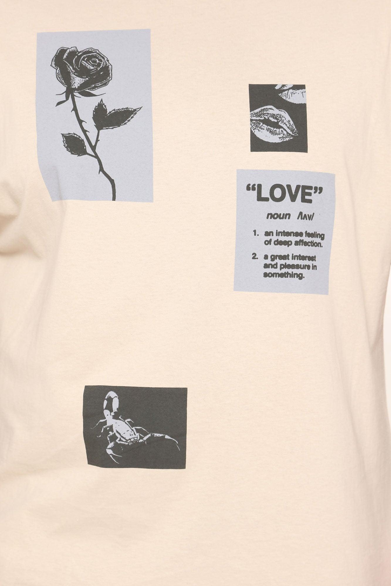 Love And Hate Short Sleeve Tee - Sand Product Image