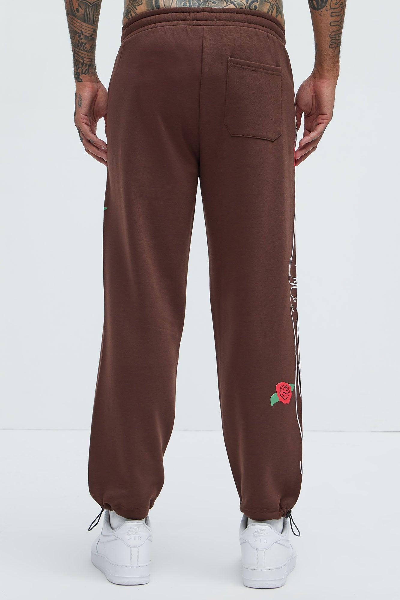 Give Me My Flowers Jogger - Brown Product Image