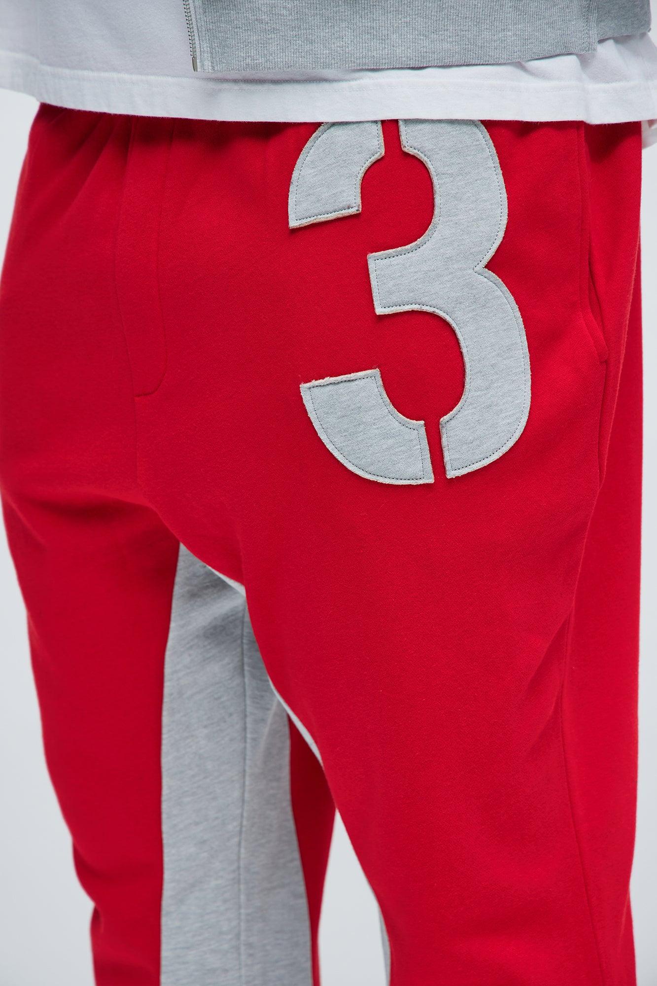 Tyson Number 3 Skinny Flare Sweatpants - Red/combo Product Image
