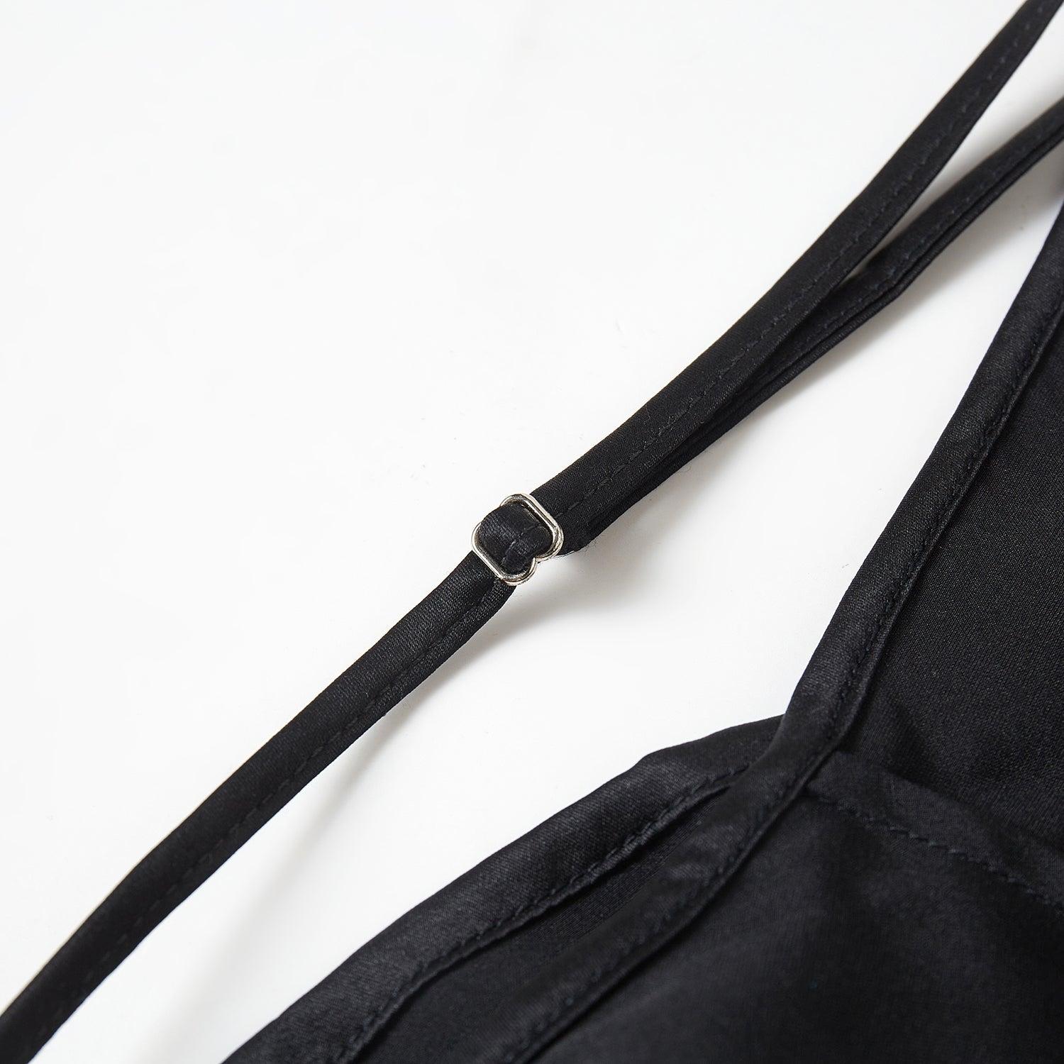 Black Pure Mulberry Silk Cowl Neck Camisole | High Waist Shorts | Lingerie Set | Spaghetti Strap Top | Bridesmaids Gift | Soar Collection Product Image