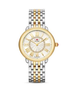 Michele Serein Mid Two-Tone Diamond Watch, 37mm Product Image