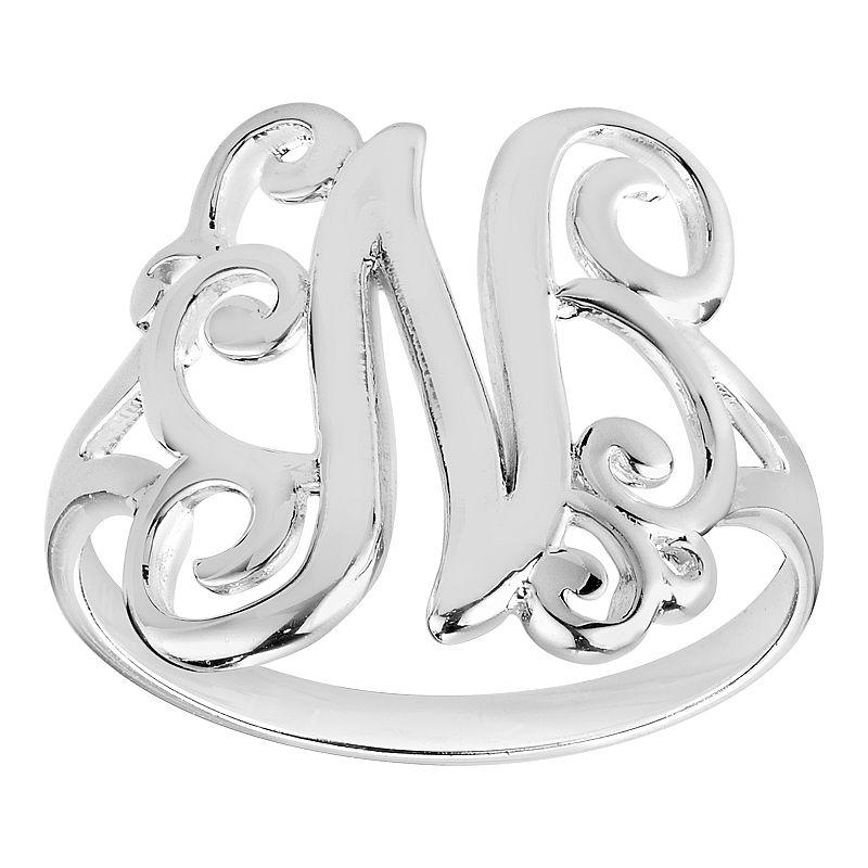 PRIMROSE Sterling Silver Monogram Initial Ring, Women's,  Product Image