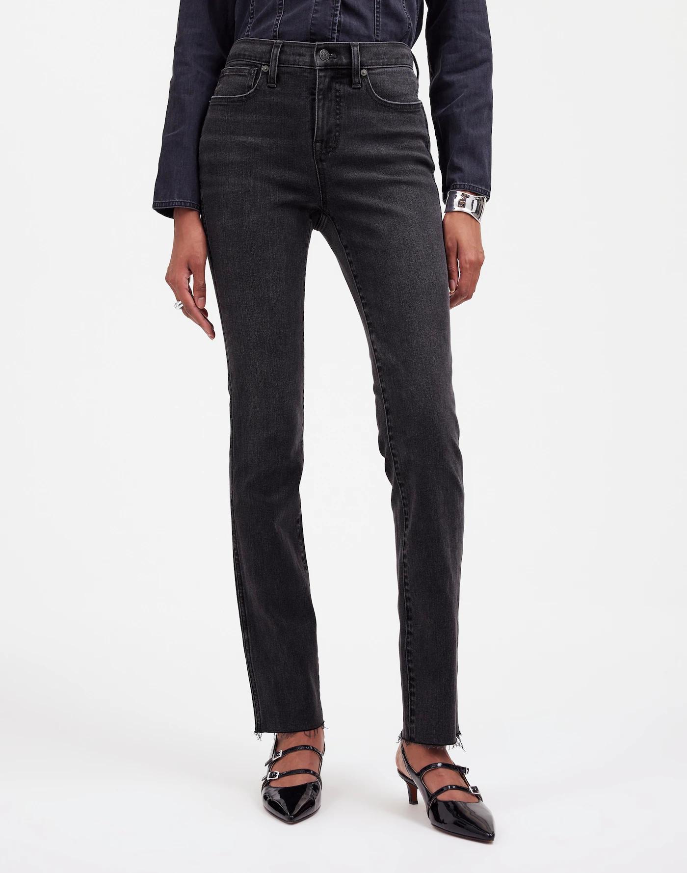 Tall Mid-Rise Stovepipe Jeans in Armand Wash: Raw-Hem Edition Product Image