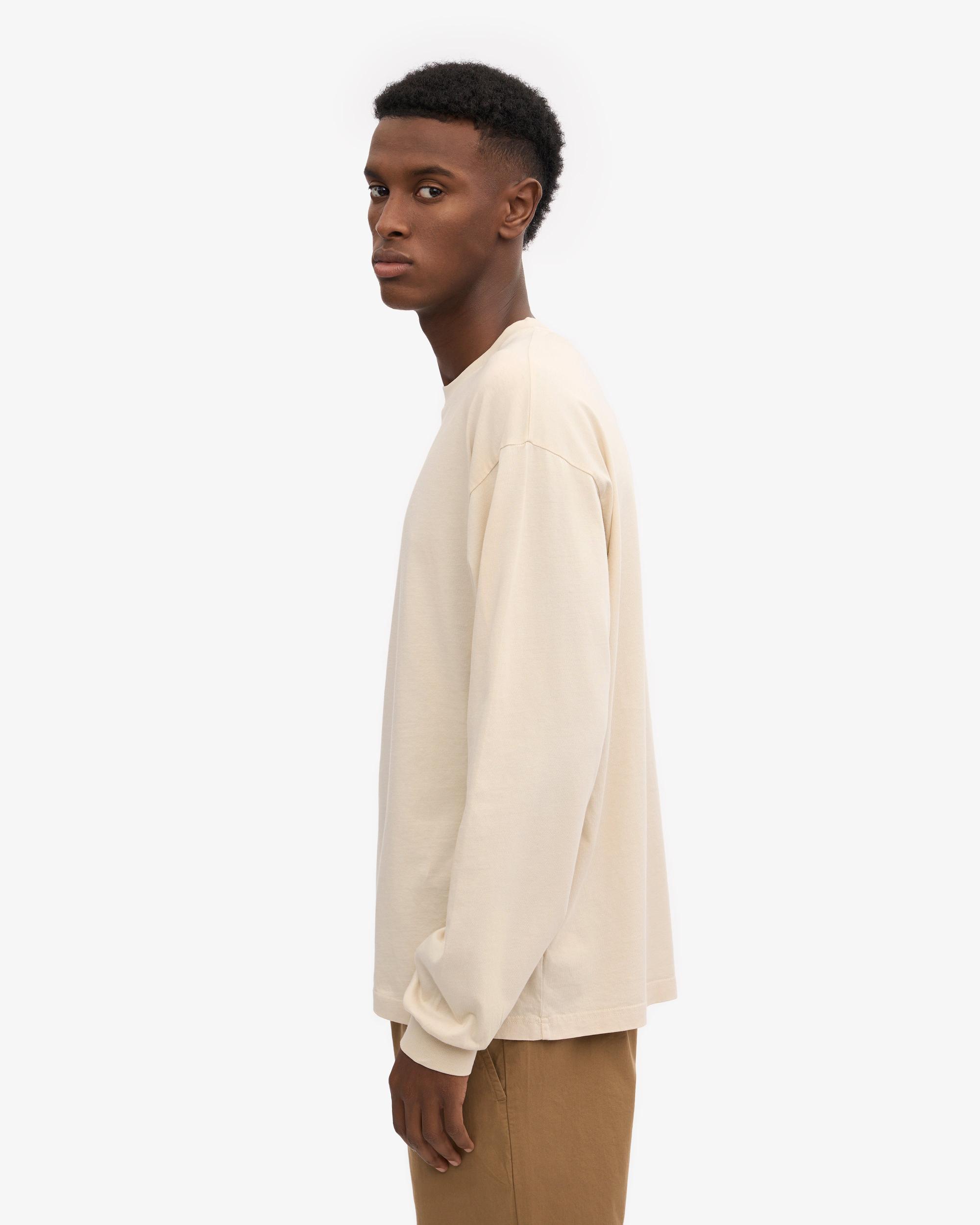 Oversized Organic LS T-Shirt - Ivory White Product Image