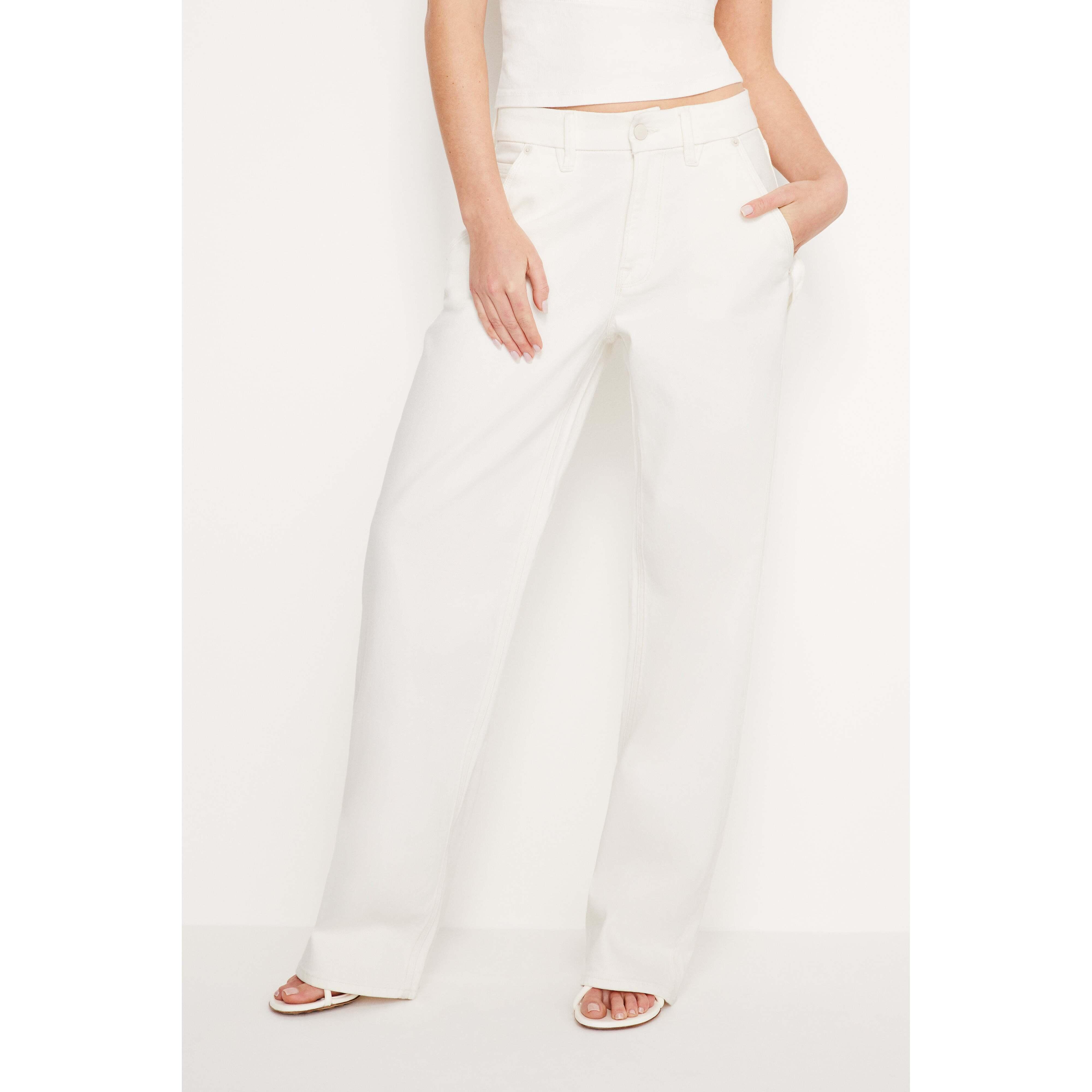 Womens Good 90s Carpenter Jeans | Cloud White, Size 20 Plus | Good American by Khlo Kardashian Product Image