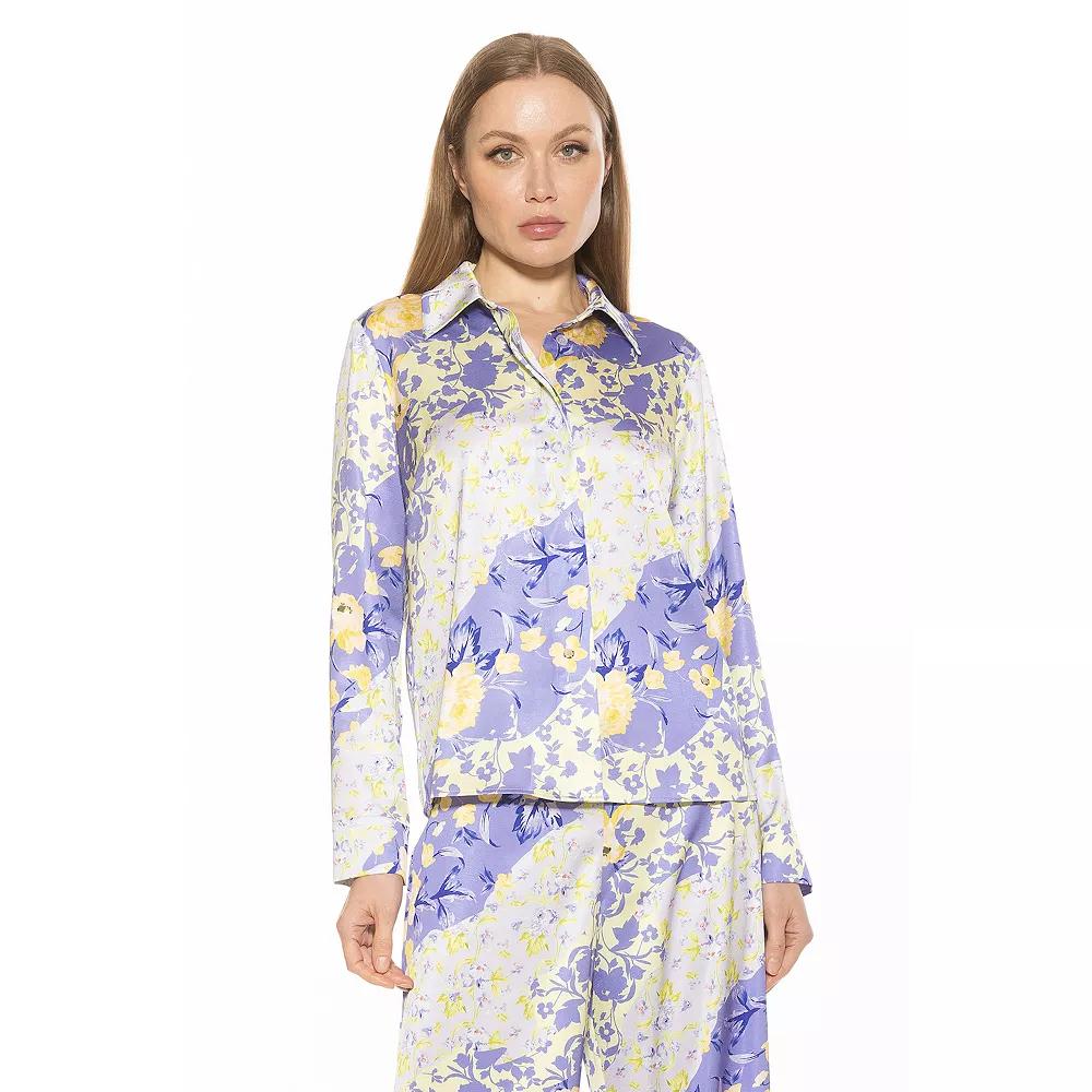 Women's ALEXIA ADMOR Ginger Silky Collared Blouse,  Product Image