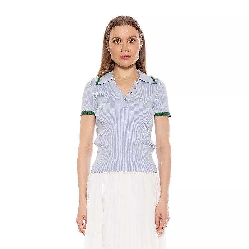 Women's ALEXIA ADMOR Diara Knitted Polo Top,  Product Image