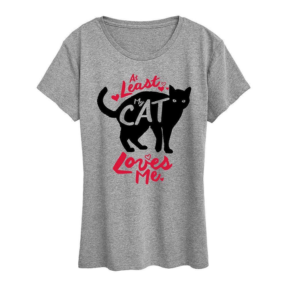 Women's At Least My Cat Loves Me Graphic Tee,  Product Image