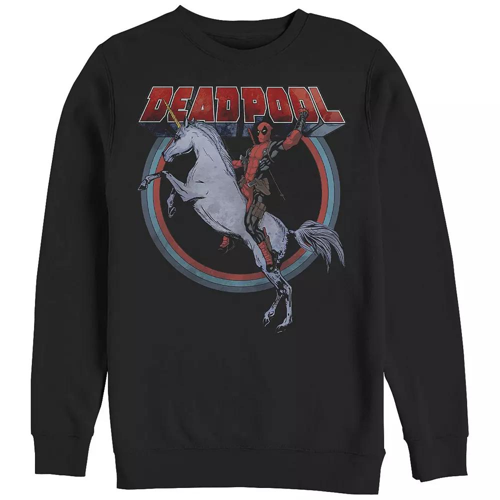 Men's Marvel Deadpool Riding Unicorn Graphic Fleece,  Product Image