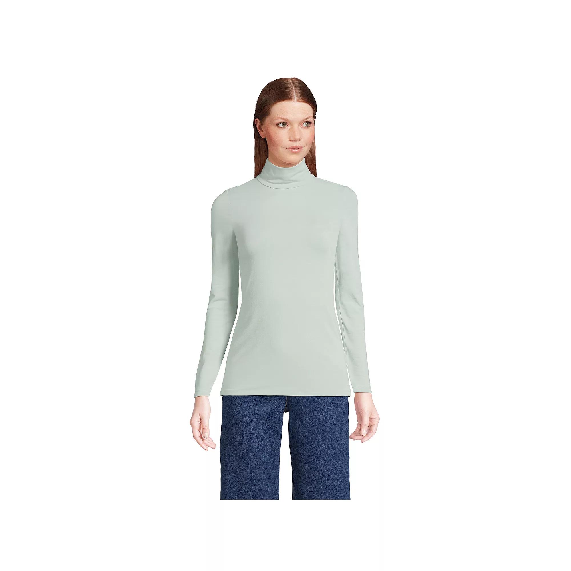 Petite Lands' End Lightweight Fitted Long Sleeve Turtleneck, Women's,  Product Image