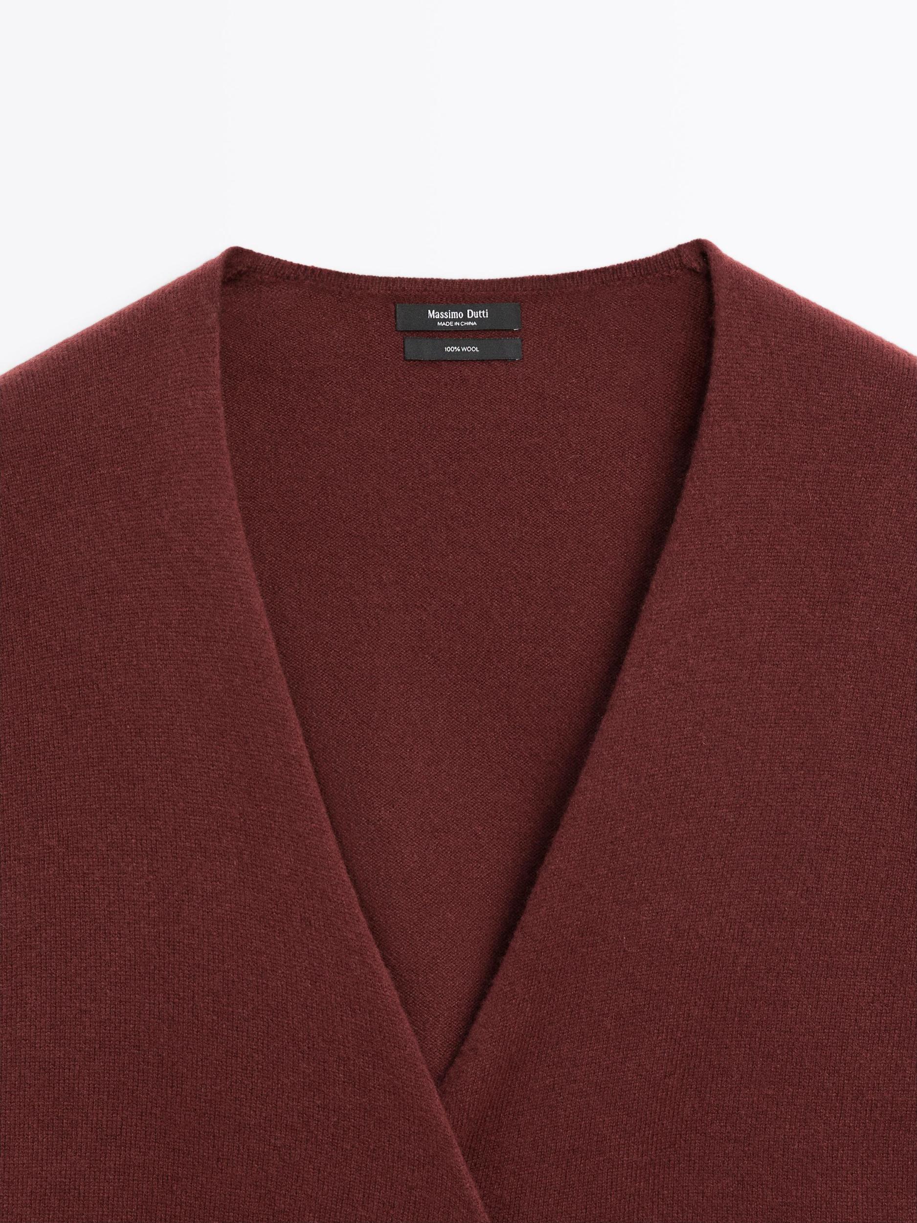 100% wool double-breasted cardigan Product Image