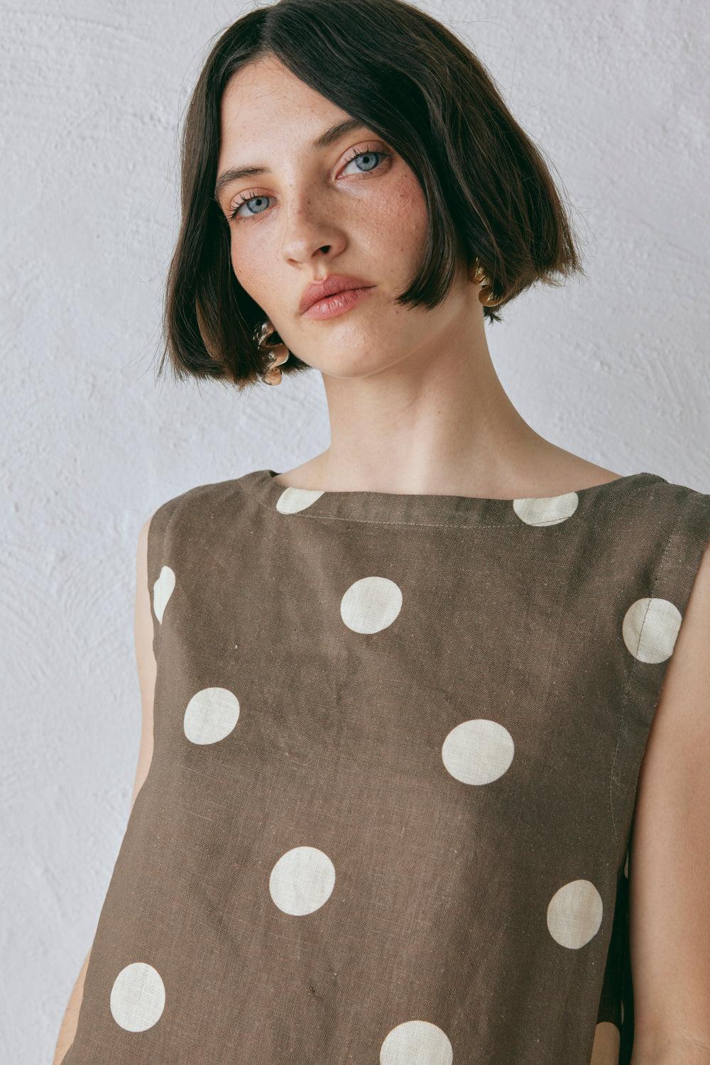 Aftersun Linen Mini Dress Spot Product Image