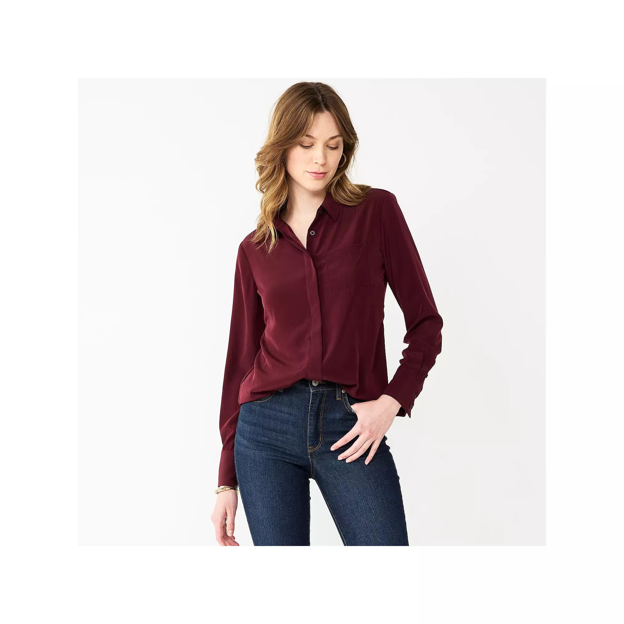 Petite Nine West Drapey Shirt, Women's,  Product Image