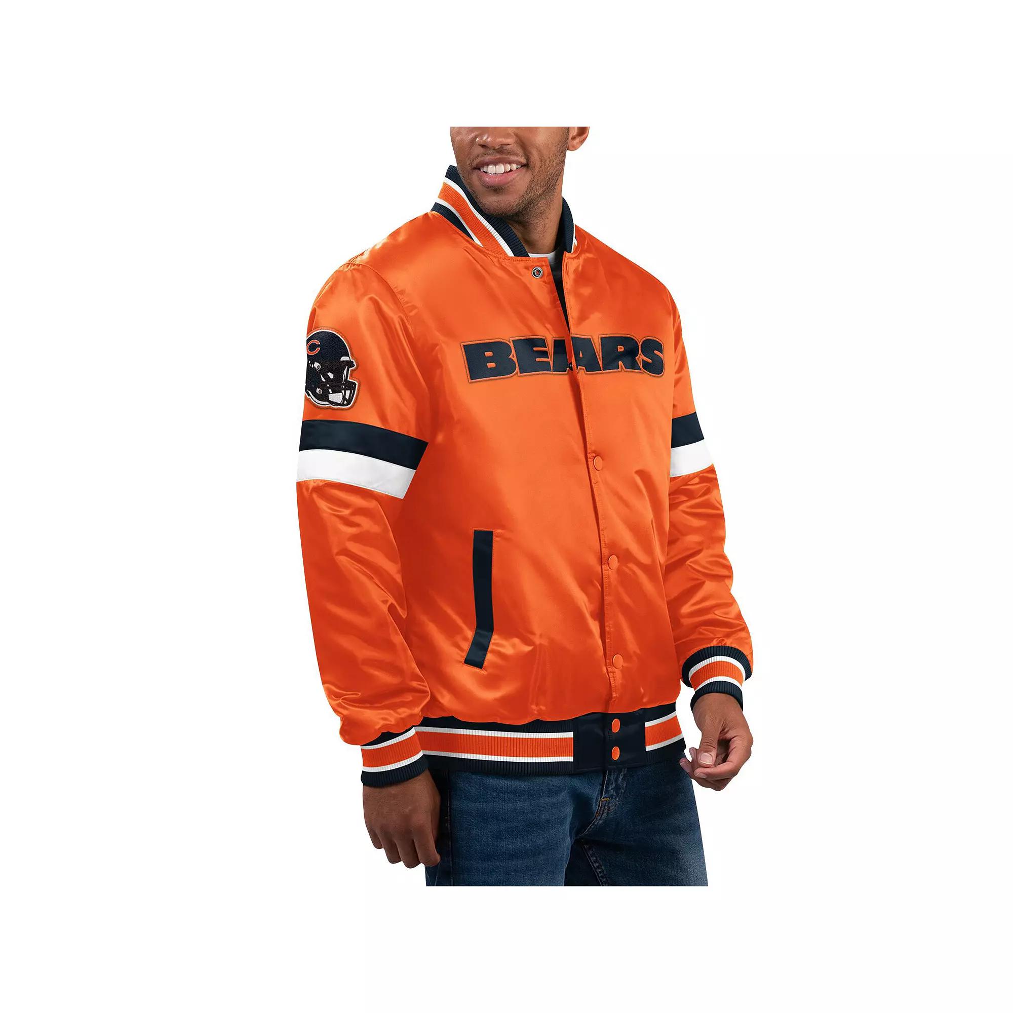 Men's Starter Orange Chicago Bears Home Game Satin Full-Snap Varsity Jacket,  Product Image