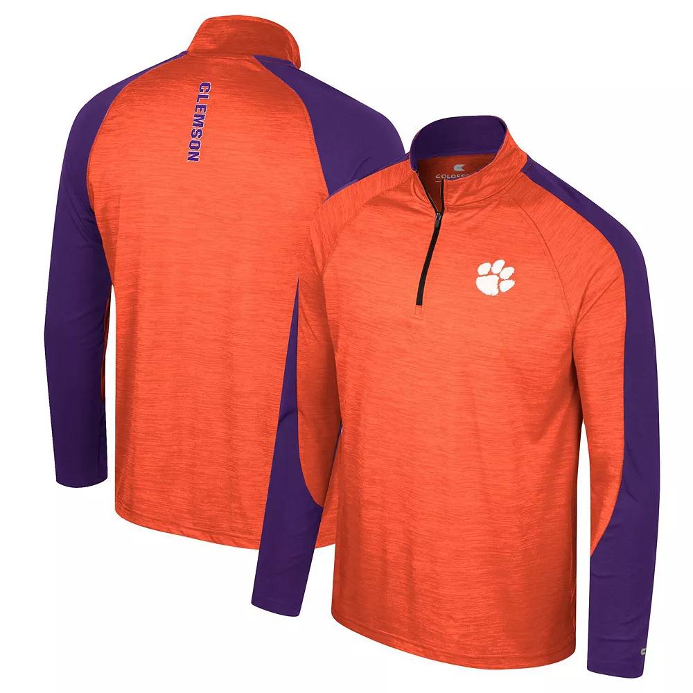 Men's Colosseum Orange Clemson Tigers Langmore Raglan Quarter-Zip Top,  Product Image