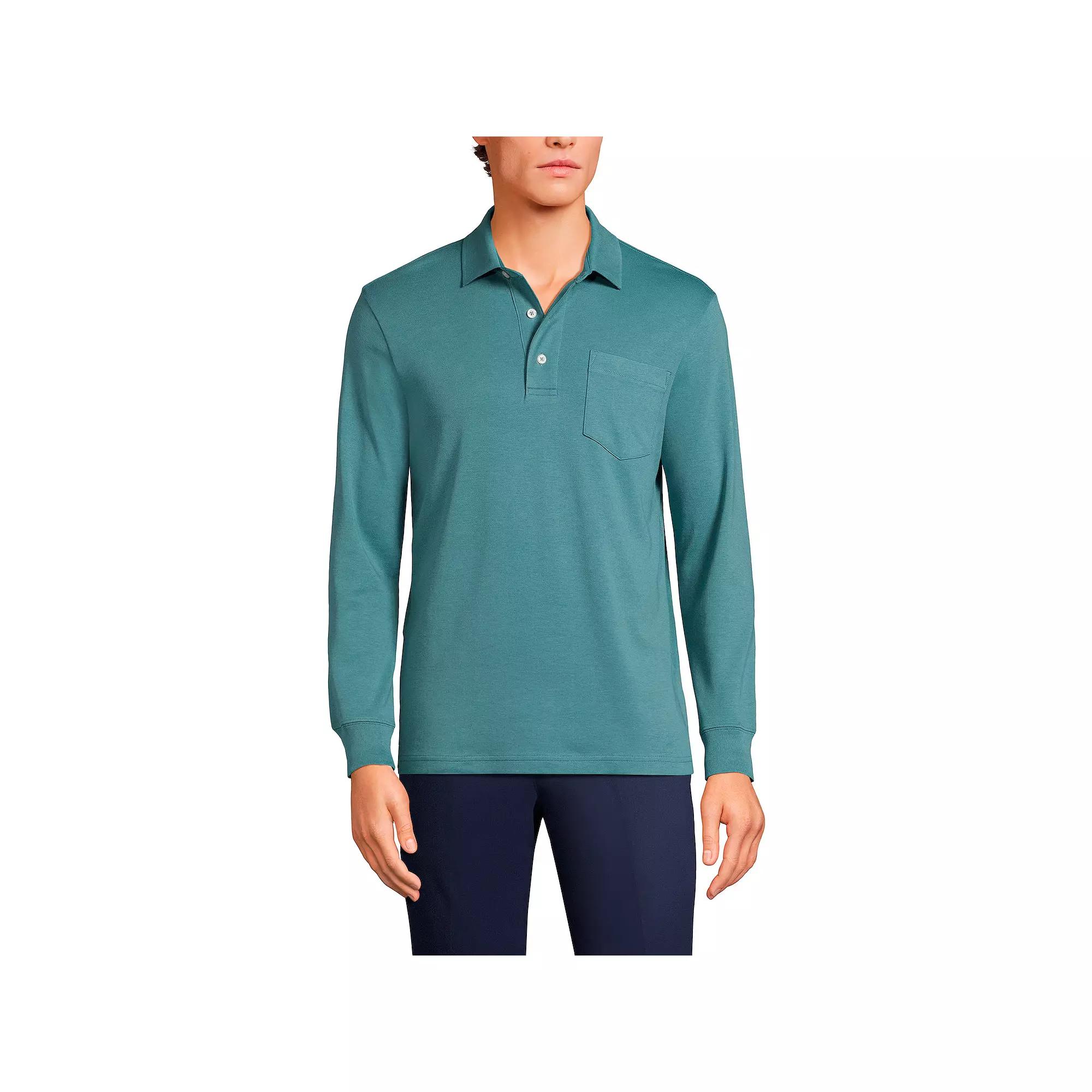 Men's Lands' End Classic-Fit Super Soft Supima Pocket Polo,  Product Image