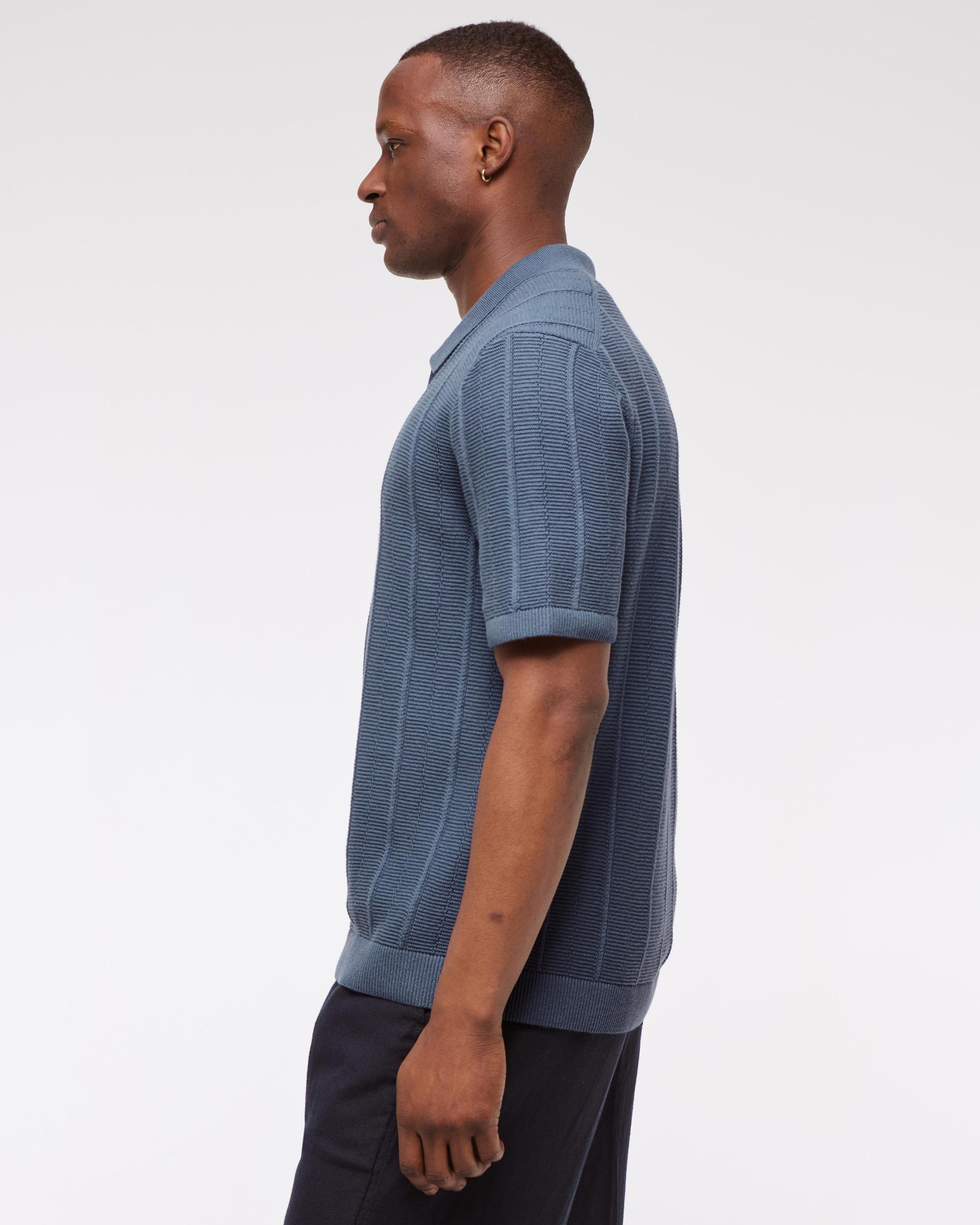 Textural Stripe Zip Sweater Polo Product Image